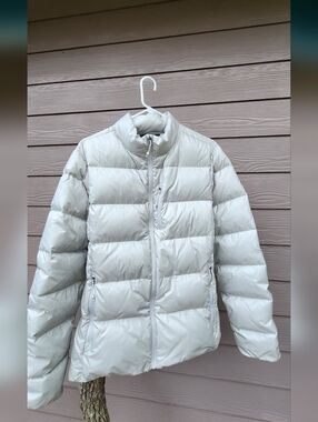 Eddie Bauer Light Gray Women's Quilted 80% Down 20% Feathers Puffer Jacket